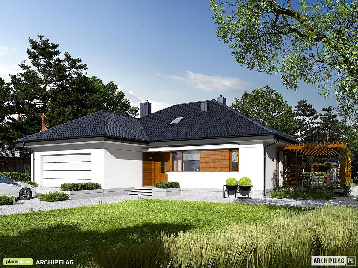Bungalow Grundriss mit Garage und 2 Schlafzimmern - 23840R