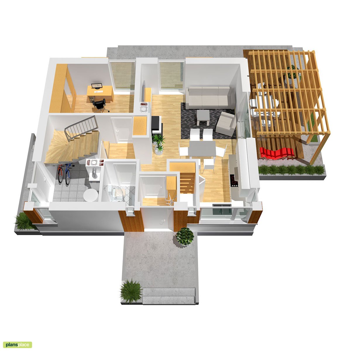 Einfamilienhaus mit 3 Schlafzimmern und Büro im Erdgeschoss - 88488R