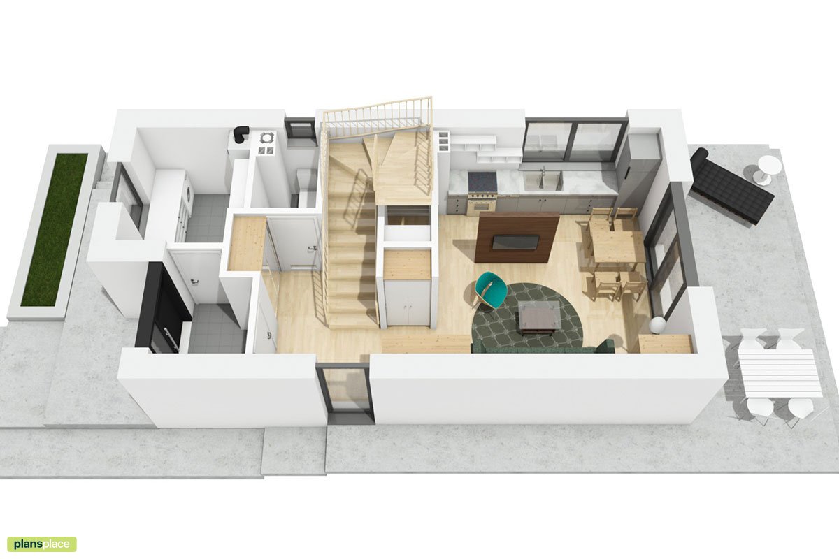Kleines, Einfaches 2-geschossiges Haus für schmale Grundstück  - 98319R