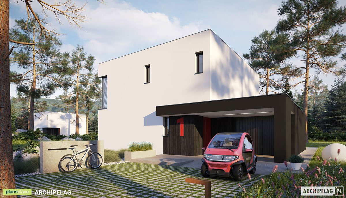 Moderne Bauhausvilla mit Flachdach, 3 Zimmern und Garage - 13725R
