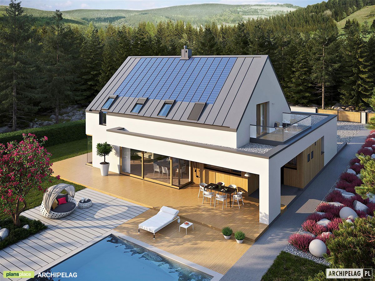 Modernes Haus im Scheunenstil mit Kamin und Doppelgarage - 78834R