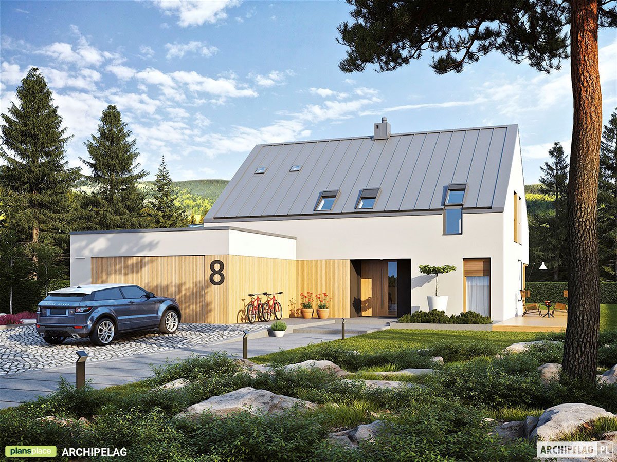 Modernes Haus im Scheunenstil mit Kamin und Doppelgarage - 78834R