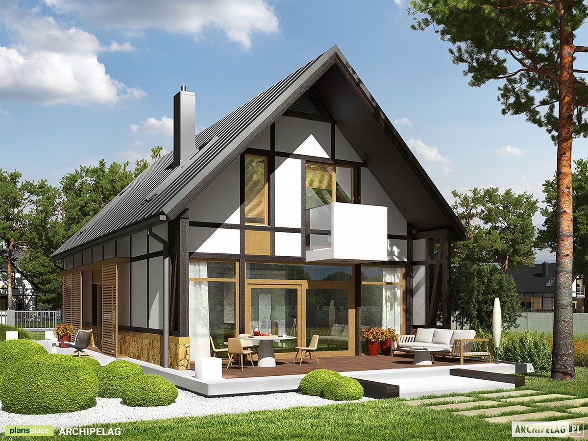 Einfamilienwohnhaus mit Kamin und großen Fenster - 51816R