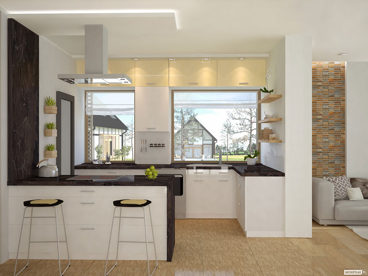 Einfamilienwohnhaus mit Kamin und großen Fenster - 51816R